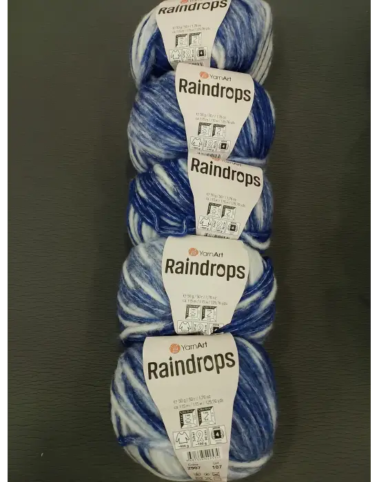 YarnArt Raindrops El Örgü İpi 5li Set Yünlü, Akrilik ve Polyamid Karışımlı Orta Kalınlıkta Renkli İplik