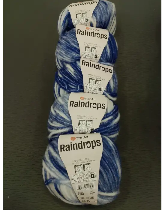 YarnArt Raindrops El Örgü İpi 5li Set Yünlü, Akrilik ve Polyamid Karışımlı Orta Kalınlıkta Renkli İplik