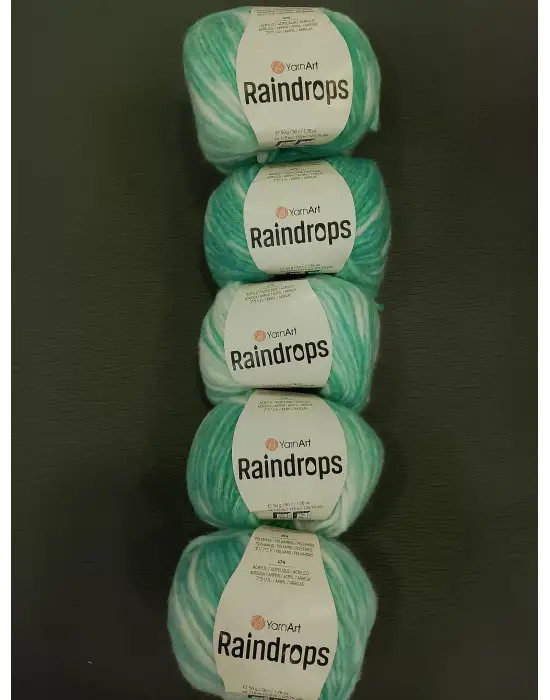 YarnArt Raindrops El Örgü İpi 5li Set Yünlü, Akrilik ve Polyamid Karışımlı Orta Kalınlıkta Renkli İplik