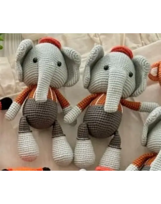 Amigurumi El Örgüsü Oyuncak Fil