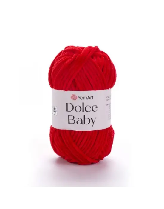 Dolce Baby - Kadife, Bebek El Örgü Ipi Kırmızı-748