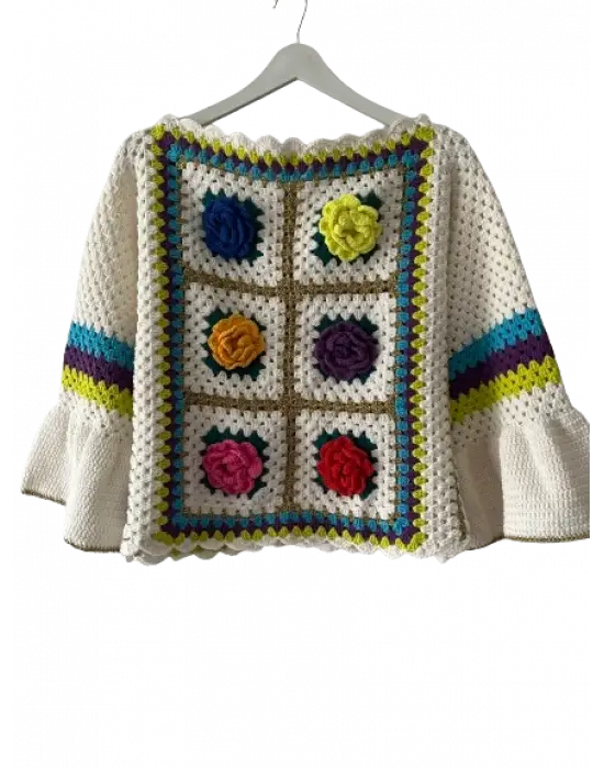 Sipraişe göre Üretilm El Örgüsü Bluz