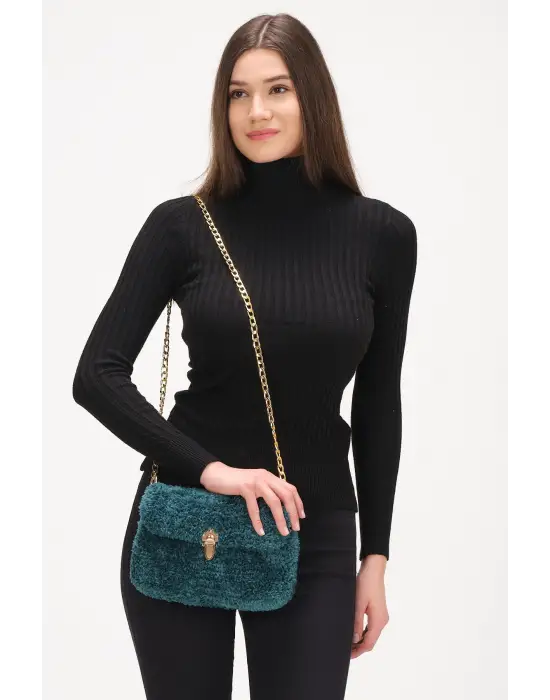 El Yapımı Peluş Çanta,Kadın Çanta,Omuz Çanta,El Yapımı Çanta