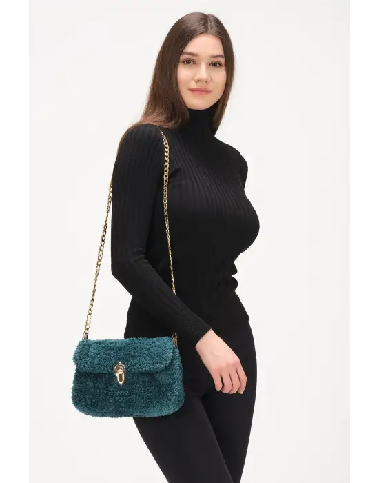 El Yapımı Peluş Çanta,Kadın Çanta,Omuz Çanta,El Yapımı Çanta