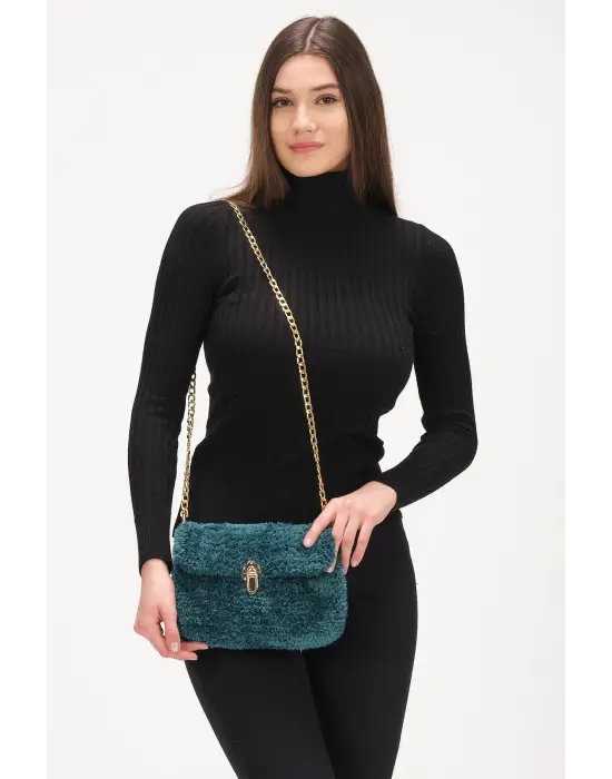 El Yapımı Peluş Çanta,Kadın Çanta,Omuz Çanta,El Yapımı Çanta