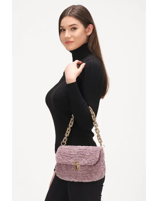 El Yapımı Peluş Çanta,Kadın Çanta,Omuz Çanta,El Yapımı Çanta