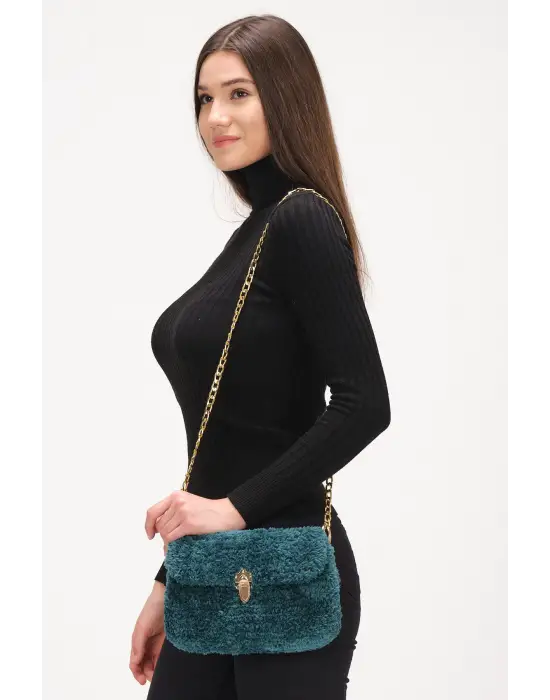 El Yapımı Peluş Çanta,Kadın Çanta,Omuz Çanta,El Yapımı Çanta