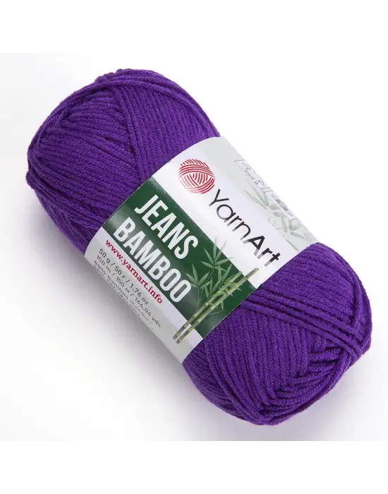 Yarn Art Jeans Bamboo El Örgü İpi,Patlıcan Moru-118