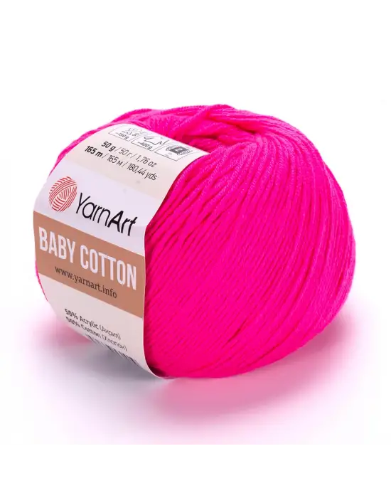 Yarnart Baby Cotton - Bebek El Örgü Ipi Fuşya-422
