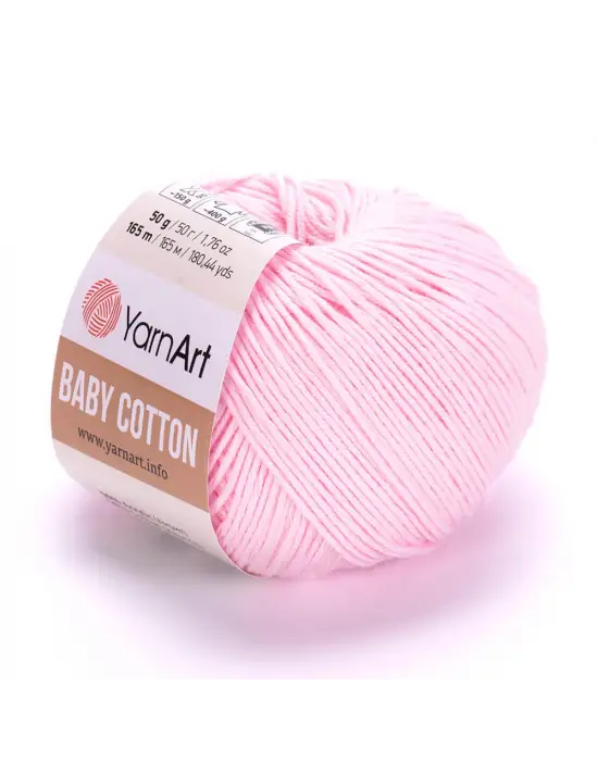 Yarnart Baby Cotton - Bebek El Örgü Ipi Açık Pembe-410