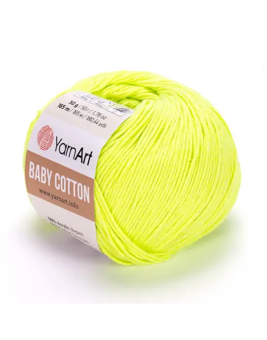 Yarnart Baby Cotton - Bebek El Örgü Ipi Koyu Fosforlu Sarı-430