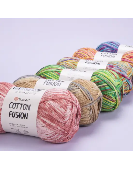 YarnArt Cotton Fusion El Örgü İpi – 100g 225m | %100 Pamuk, Hafif ve Yumuşak Doku | Yazlık Bluz, Çanta ve Aksesuar İçin İdeal