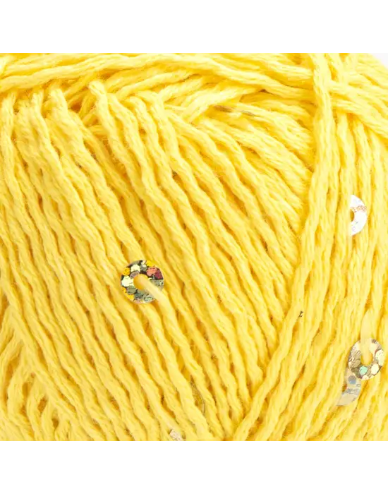 YarnArt Cotton Gold Paillettes – Işıltılı Pullu Pamuklu El Örgü İpi 50g | Yazlık Şal, Bluz, Aksesuar İçin Hafif ve Parlak İplik