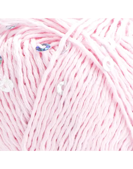 YarnArt Cotton Gold Paillettes – Işıltılı Pullu Pamuklu El Örgü İpi 50g | Yazlık Şal, Bluz, Aksesuar İçin Hafif ve Parlak İplik