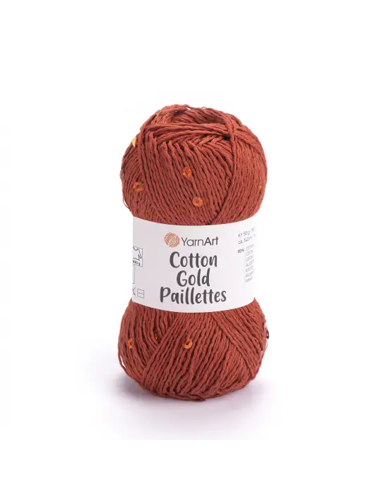YarnArt Cotton Gold Paillettes – Işıltılı Pullu Pamuklu El Örgü İpi 50g | Yazlık Şal, Bluz, Aksesuar İçin Hafif ve Parlak İplik