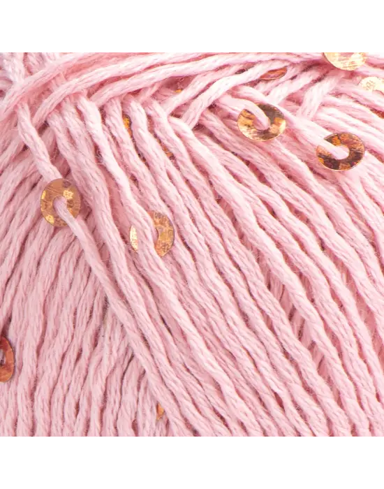 YarnArt Cotton Gold Paillettes – Işıltılı Pullu Pamuklu El Örgü İpi 50g | Yazlık Şal, Bluz, Aksesuar İçin Hafif ve Parlak İplik