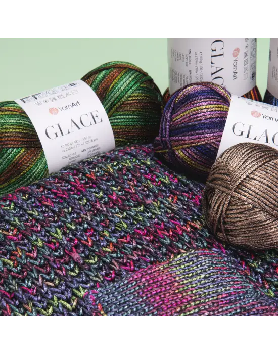 Yarnart Glace El Örgü İpi,100g / 210m – %52 Akrilik %48 Poliamid–Parlak Renkli Yazlık El Örgü İpi