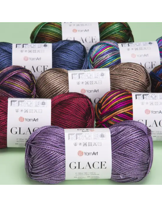 Yarnart Glace El Örgü İpi,100g / 210m – %52 Akrilik %48 Poliamid–Parlak Renkli Yazlık El Örgü İpi