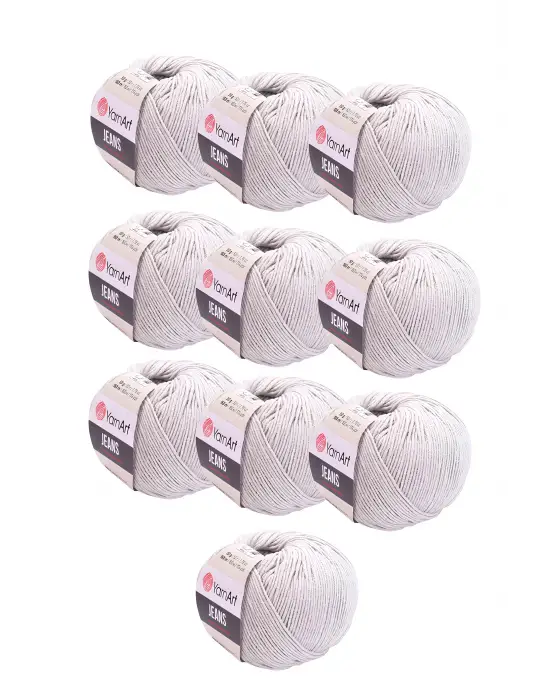 Yarnart Jeans 49 Açık Gri 10lu Paket Amigurimi Bebek Ipi Yarn-Art Jeans 10 Adet