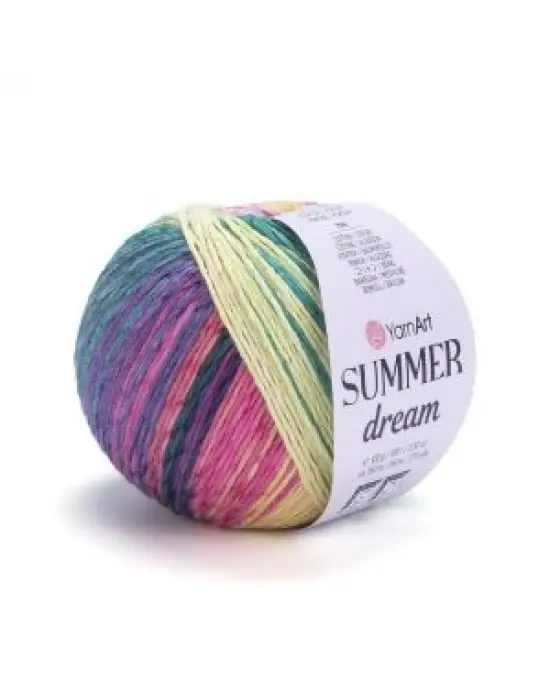YarnArt Summer Dream 4305 Ebruli El Örgü İpi – 100g / 350m – %70 Pamuk %30 Viskoz – Yazlık İnce Renkli İplik
