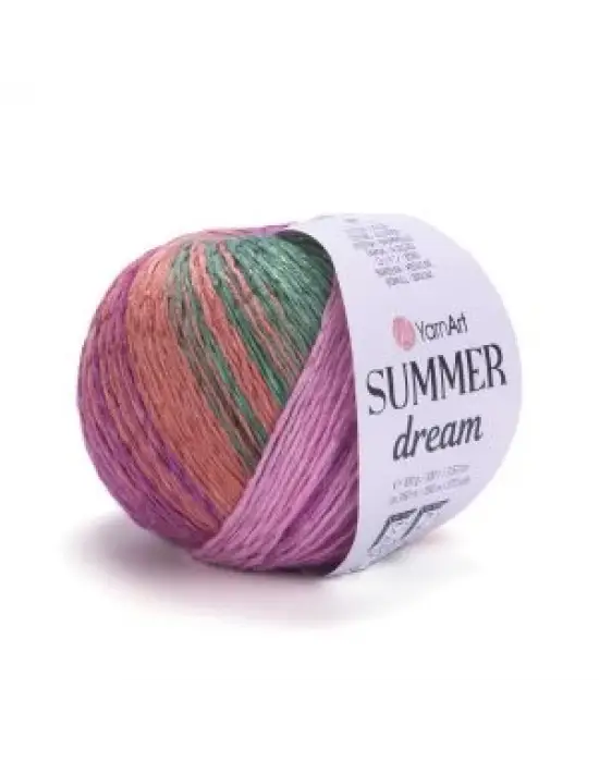 YarnArt Summer Dream 4308 Ebruli El Örgü İpi – 100g / 350m – %70 Pamuk %30 Viskoz – Yazlık İnce Renkli İplik