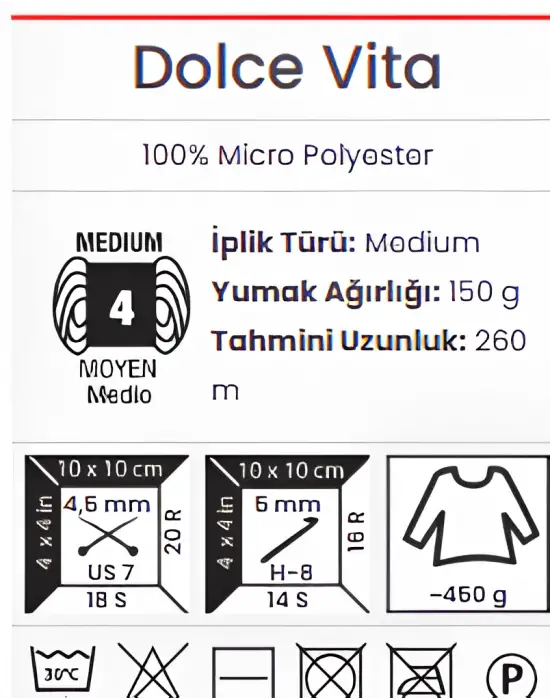 YartArt Dolce Vita  Ebruli El Örgü İpi 3401 150 gram 260 metre