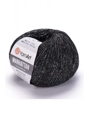 Manhattan - Simli El Örgü Ipi Siyah-gümüş Simli-915
