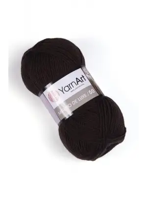 MERINO DE LUXE 50 - EL ÖRGÜ İPİ KOYU KAHVERENGİ-116