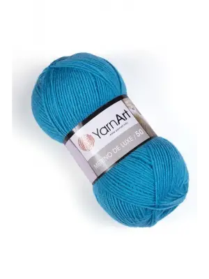 MERINO DE LUXE 50 - EL ÖRGÜ İPİ TURKUAZ-235