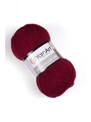 MERINO DE LUXE 50 - EL ÖRGÜ İPİ KOYU KIRMIZI-3024