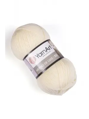 MERINO DE LUXE 50 - EL ÖRGÜ İPİ KREM-7003