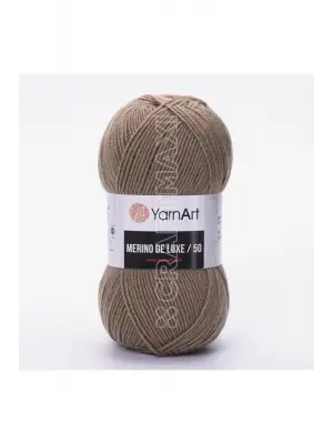 Merıno De Luxe 50 - El Örgü Ipi Koyu Bej-218