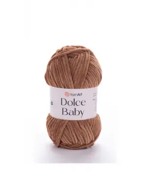 DOLCE BABY - KADİFE, BEBEK EL ÖRGÜ İPİ KAHVERENGİ-765