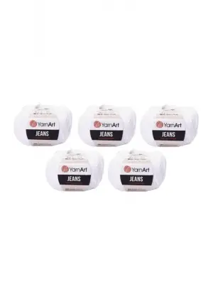 Jeans Amigurumi Örgü Ipi 5li Paket 62 Beyaz Amigurimi Bebek Ipi