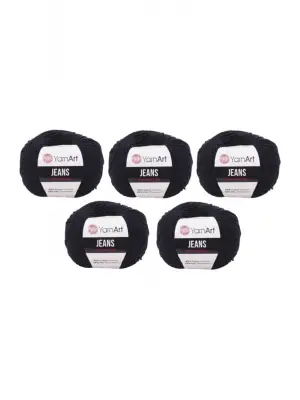 Jeans Amigurumi Örgü Ipi 5li Paket 53 Siyah Renk Amigurimi Bebek Ipi