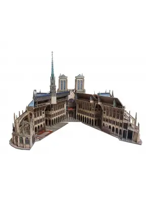 3D Yapboz Notre Dame De Paris Gerçekçi Kartondan Model 1/200 Ölçek 387 Parça 63 cm x 45 cm