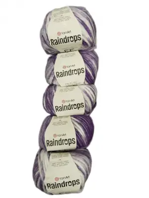 YarnArt Raindrops El Örgü İpi 5li Set Yünlü, Akrilik ve Polyamid Karışımlı Orta Kalınlıkta Renkli İplik