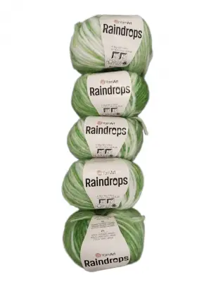 YarnArt Raindrops El Örgü İpi 5li Set Yünlü, Akrilik ve Polyamid Karışımlı Orta Kalınlıkta Renkli İplik