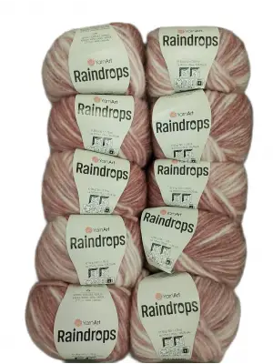YarnArt Raindrops El Örgü İpi 10lu Set Yünlü, Akrilik ve Polyamid Karışımlı Orta KalınAlıkta Renkli İplik
