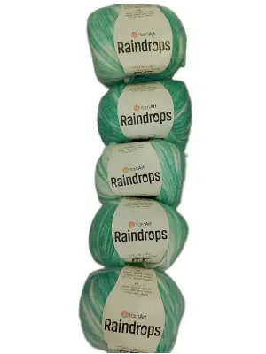 YarnArt Raindrops El Örgü İpi 5li Set Yünlü, Akrilik ve Polyamid Karışımlı Orta Kalınlıkta Renkli İplik