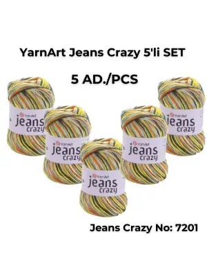 Yarnart Jeans Crazy 5li SET Ebruli El Örgü Ipi No:7201