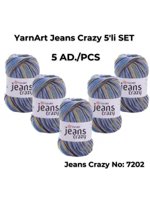 Yarnart Jeans Crazy 5li SET Ebruli El Örgü Ipi No:7202
