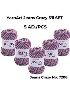 Yarnart Jeans Crazy 5li SET Ebruli El Örgü Ipi No:7208