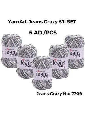 Yarnart Jeans Crazy 5li SET Ebruli El Örgü Ipi No:7209