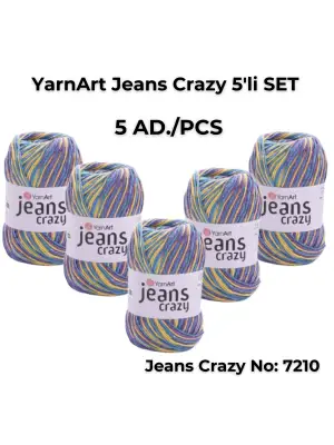 Yarnart Jeans Crazy 5li SET Ebruli El Örgü Ipi No:7210