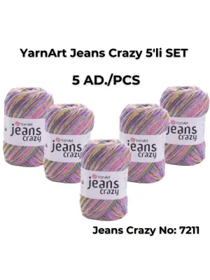 Yarnart Jeans Crazy 5li SET Ebruli El Örgü Ipi No:7211