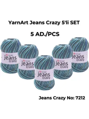 Yarnart Jeans Crazy 5li SET Ebruli El Örgü Ipi No:7212