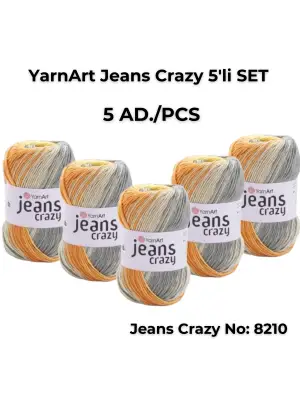 Yarnart Jeans Crazy 5li SET Ebruli El Örgü Ipi No:8210