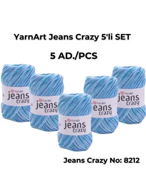 Yarnart Jeans Crazy 5li SET Ebruli El Örgü Ipi No:8212