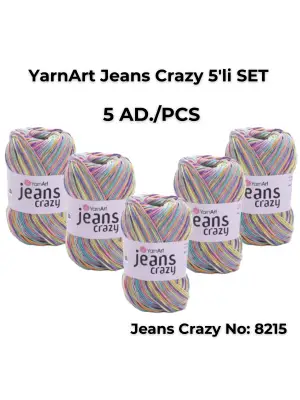 Yarnart Jeans Crazy 5li SET Ebruli El Örgü Ipi No:8215